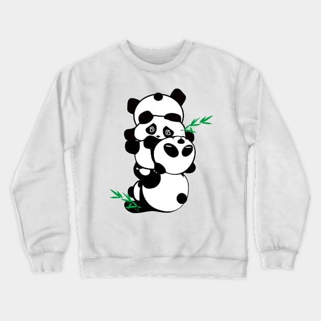 funniest pandas Crewneck Sweatshirt by Jack Wolfie Gallery